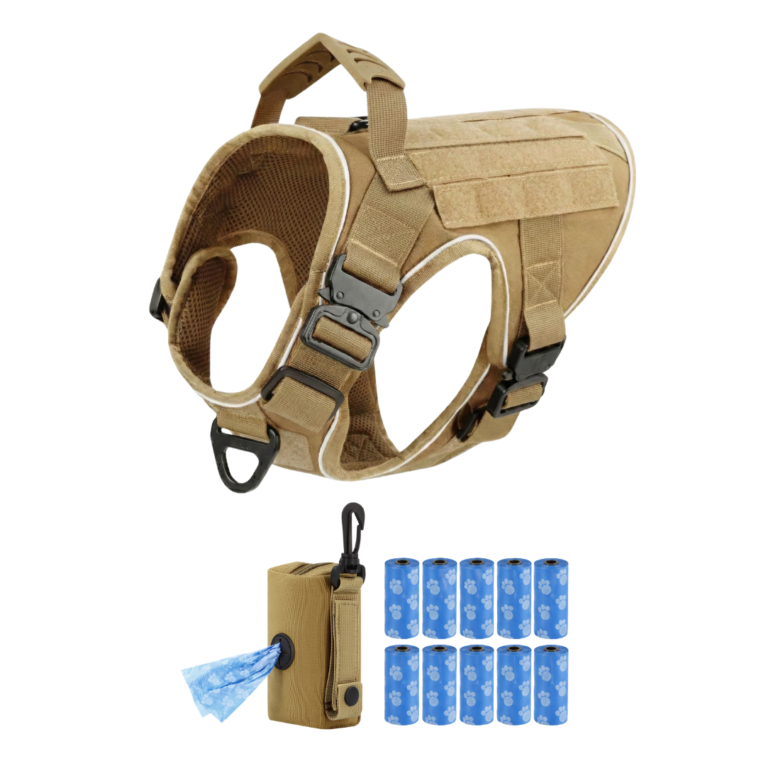 Tactical No-Pull Dog Harness (4 Metal Buckles)