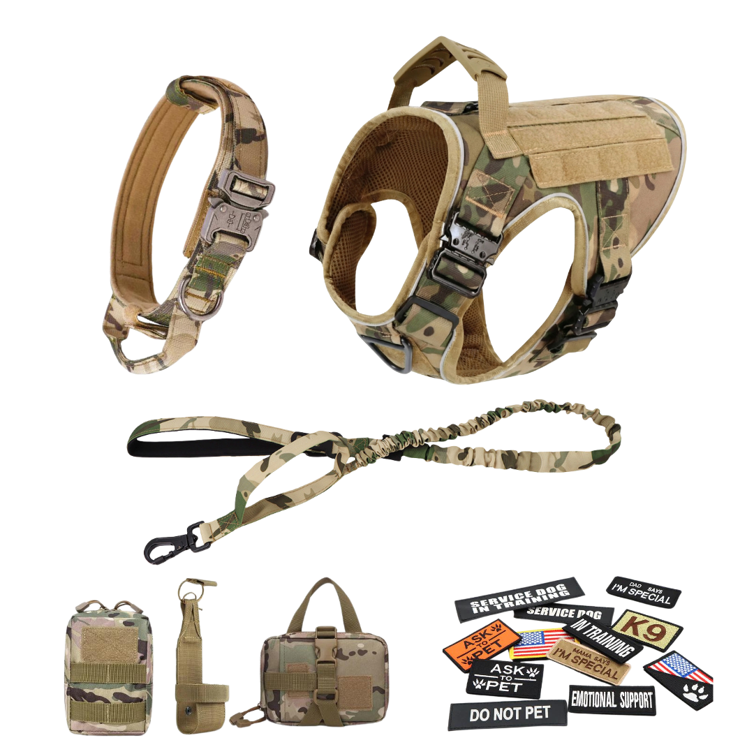 Tactical No-Pull Dog Harness (4 Metal Buckles)
