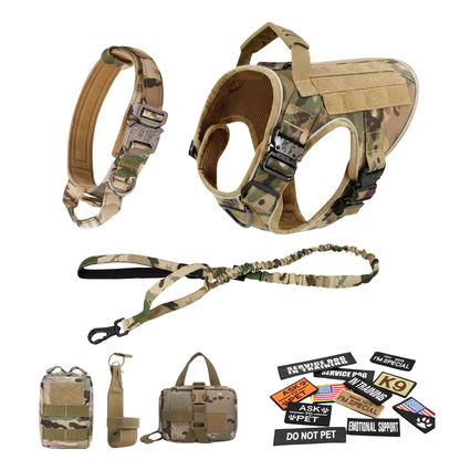 Tactical No-Pull Dog Harness (4 Metal Buckles)