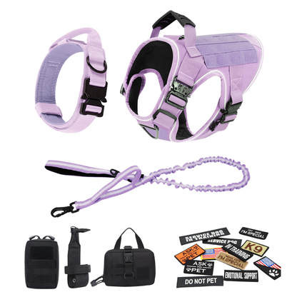 Tactical No-Pull Dog Harness (4 Metal Buckles)