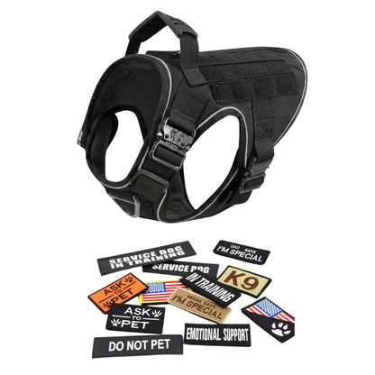 Tactical No-Pull Dog Harness (4 Metal Buckles)