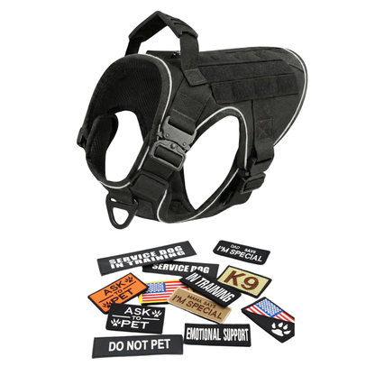 Tactical No-Pull Dog Harness (4 Metal Buckles)