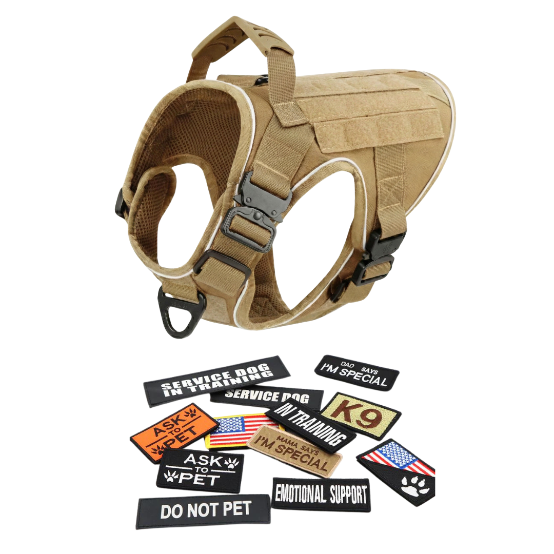 Tactical No-Pull Dog Harness (4 Metal Buckles)