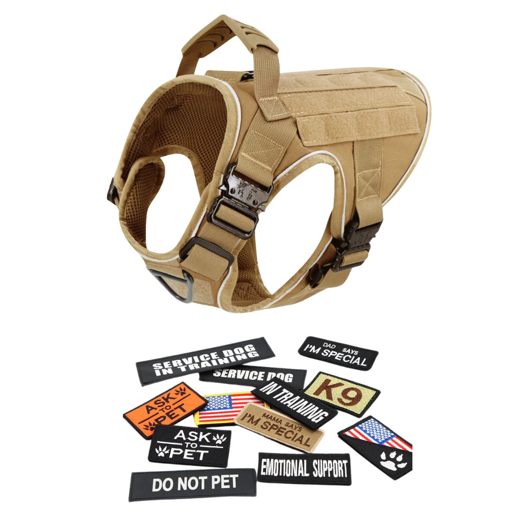 Tactical No-Pull Dog Harness (4 Metal Buckles)