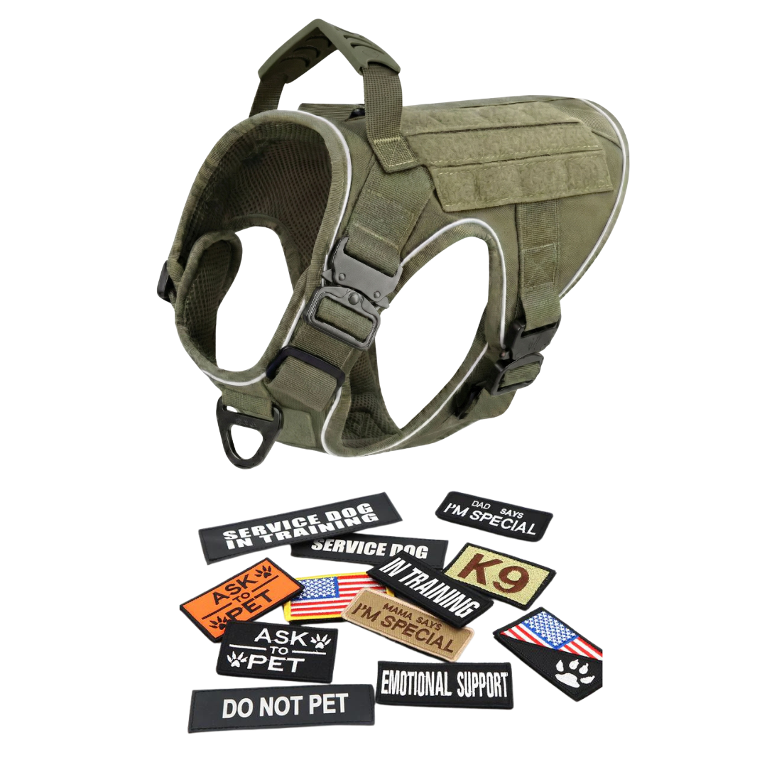 Tactical No-Pull Dog Harness (4 Metal Buckles)