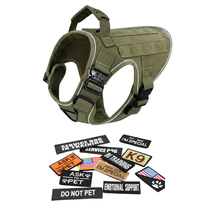 Tactical No-Pull Dog Harness (4 Metal Buckles)