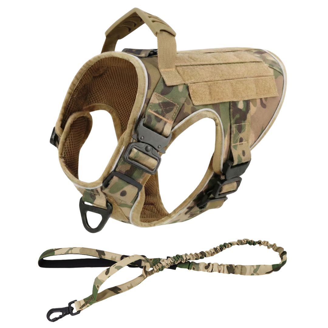 Tactical No-Pull Dog Harness (4 Metal Buckles)
