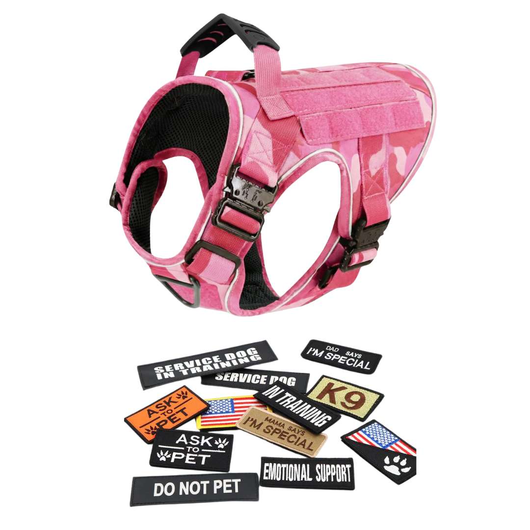 Tactical No-Pull Dog Harness (4 Metal Buckles)