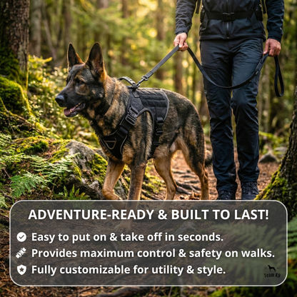 Tactical No-Pull Dog Harness (4 Metal Buckles)