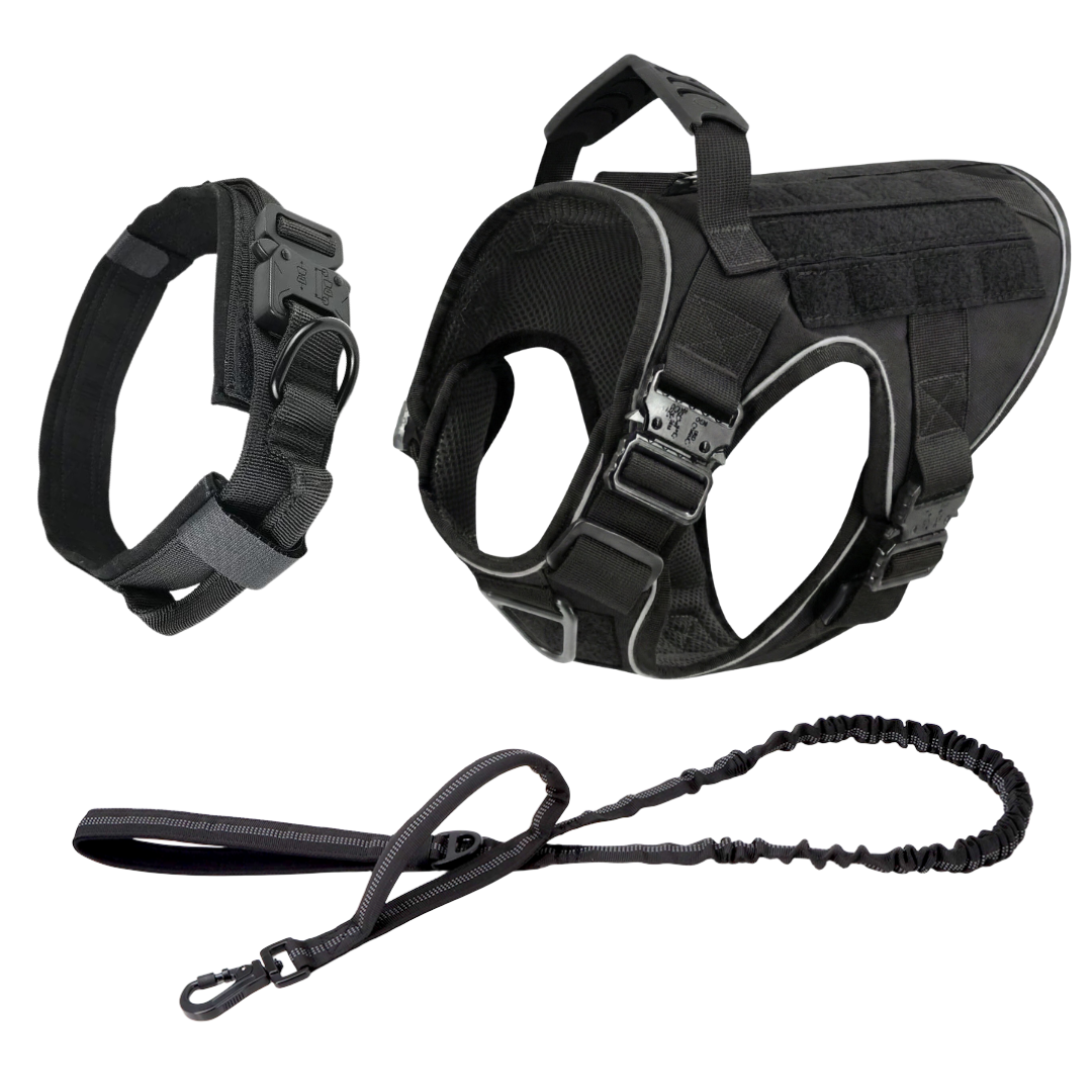 Tactical No-Pull Dog Harness (4 Metal Buckles)
