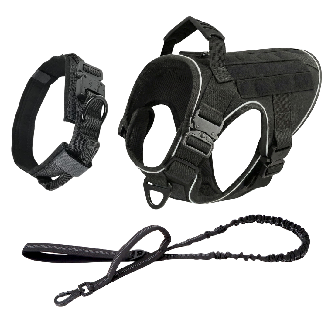 Tactical No-Pull Dog Harness (4 Metal Buckles)