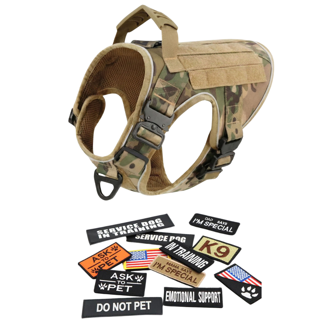 Tactical No-Pull Dog Harness (4 Metal Buckles)