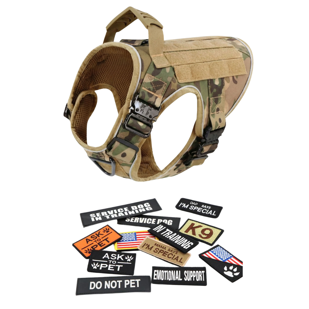 Tactical No-Pull Dog Harness (4 Metal Buckles)