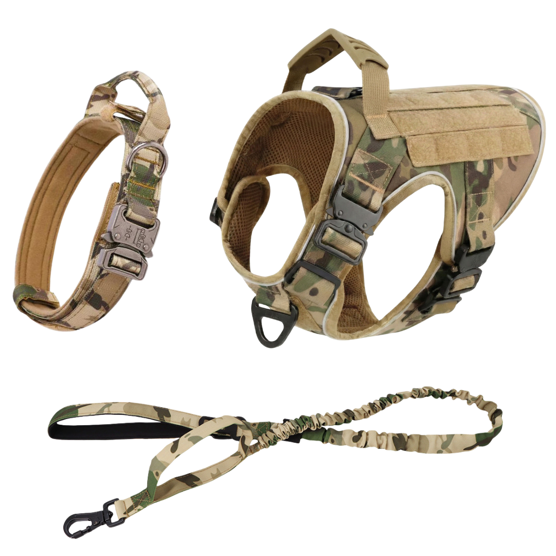 Tactical No-Pull Dog Harness (4 Metal Buckles)