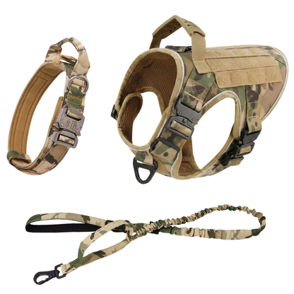 Tactical No-Pull Dog Harness (4 Metal Buckles)