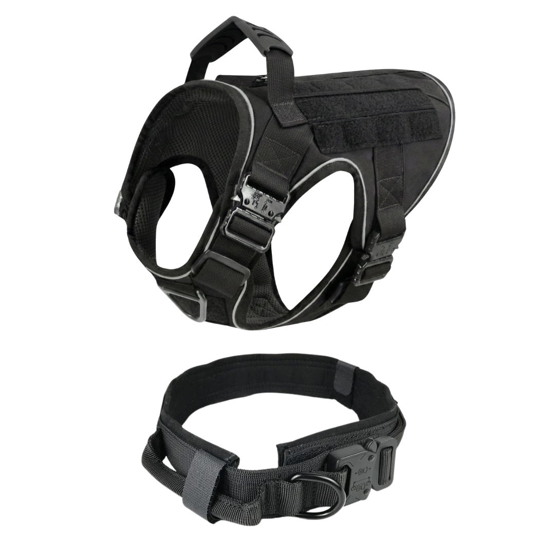 Tactical No-Pull Dog Harness (4 Metal Buckles)