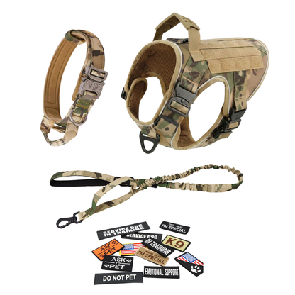Tactical No-Pull Dog Harness (4 Metal Buckles)