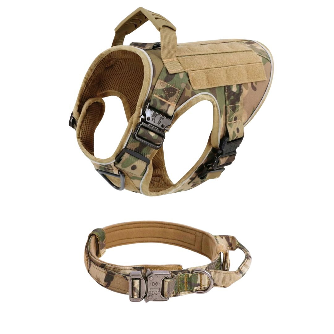 Tactical No-Pull Dog Harness (4 Metal Buckles)