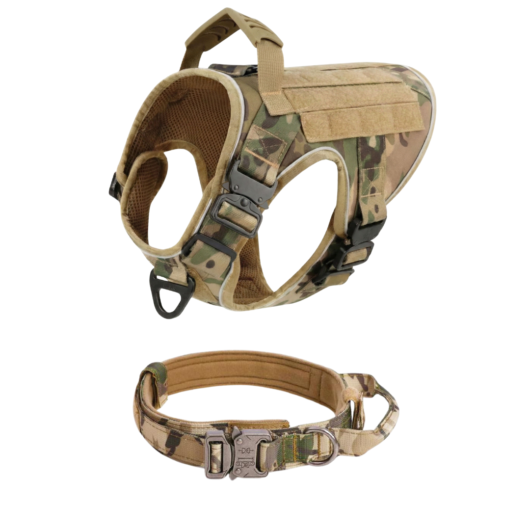 Tactical No-Pull Dog Harness (4 Metal Buckles)