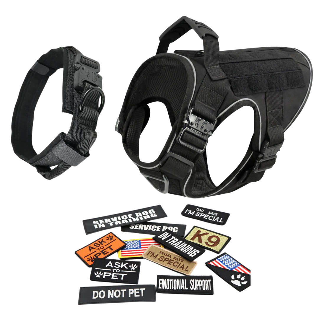 Tactical No-Pull Dog Harness (4 Metal Buckles)