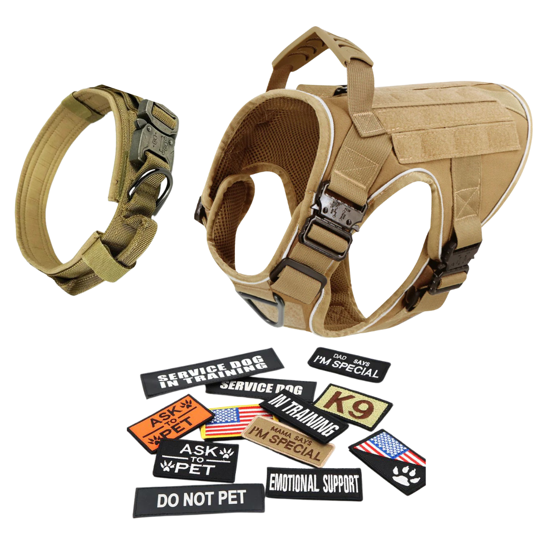 Tactical No-Pull Dog Harness (4 Metal Buckles)