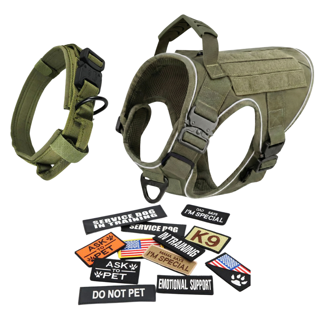 Tactical No-Pull Dog Harness (4 Metal Buckles)