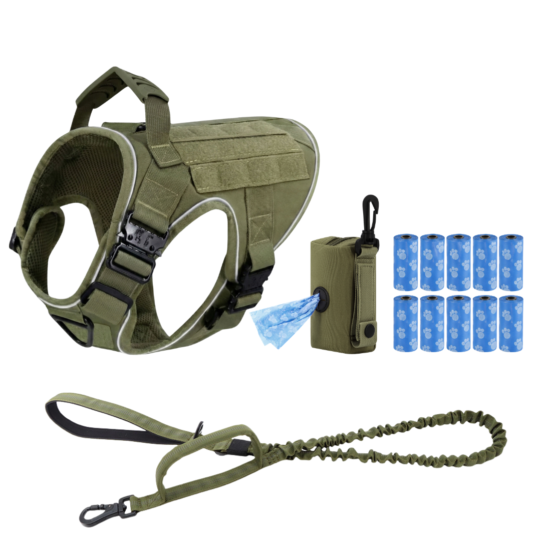 Tactical No-Pull Dog Harness (4 Metal Buckles)