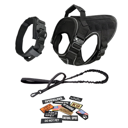 Tactical No-Pull Dog Harness (4 Metal Buckles)