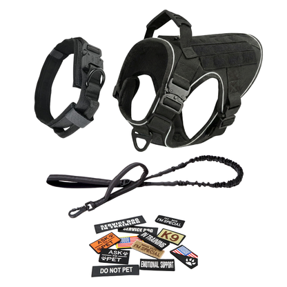 Tactical No-Pull Dog Harness (4 Metal Buckles)