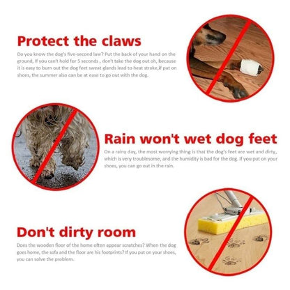 4pcs Waterproof Non-slip Plush Winter Dog Shoes