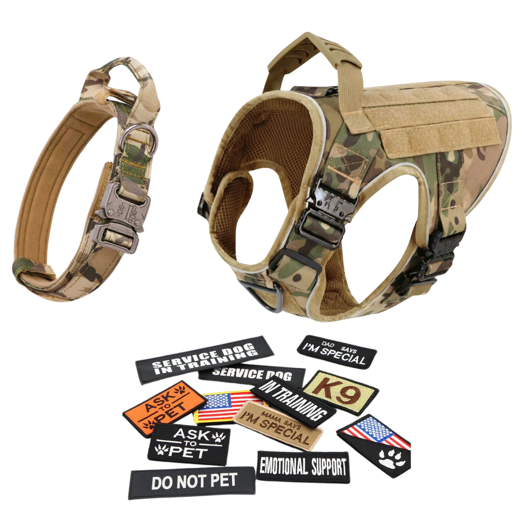 Tactical No-Pull Dog Harness (4 Metal Buckles)