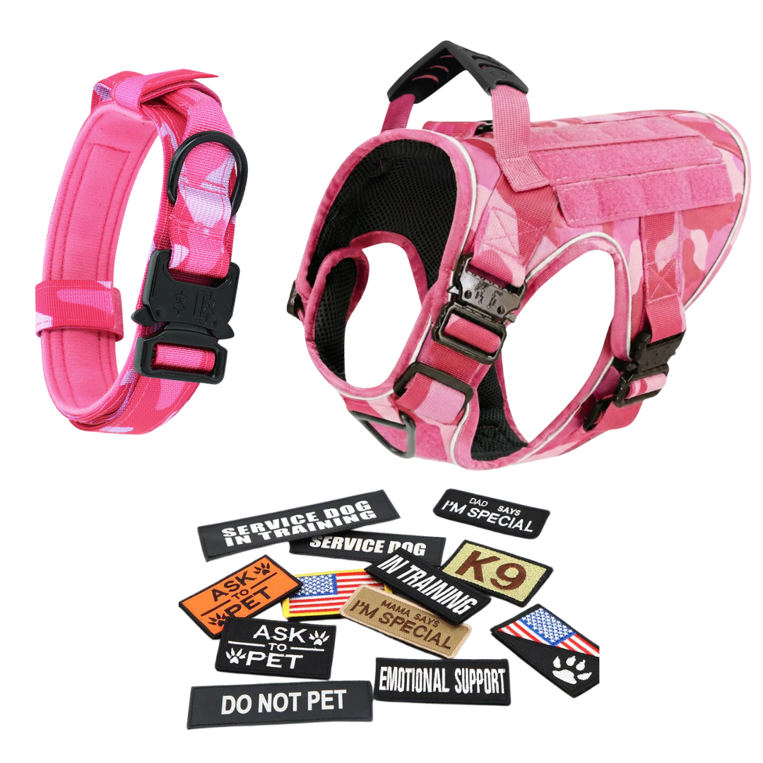 Tactical No-Pull Dog Harness (4 Metal Buckles)