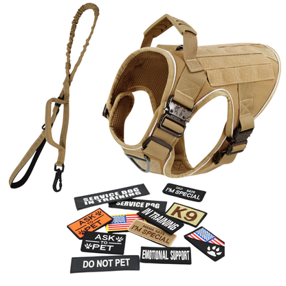 Tactical No-Pull Dog Harness (4 Metal Buckles)