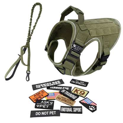 Tactical No-Pull Dog Harness (4 Metal Buckles)