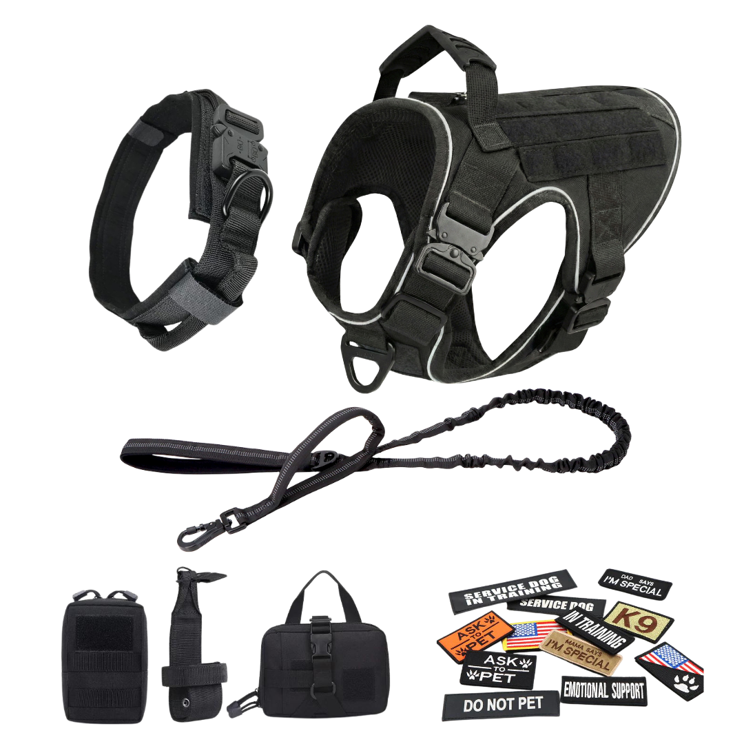 Tactical No-Pull Dog Harness (4 Metal Buckles)