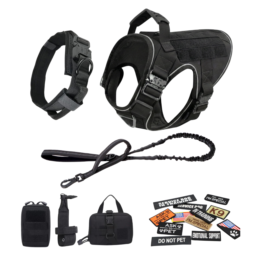 Tactical No-Pull Dog Harness (4 Metal Buckles)