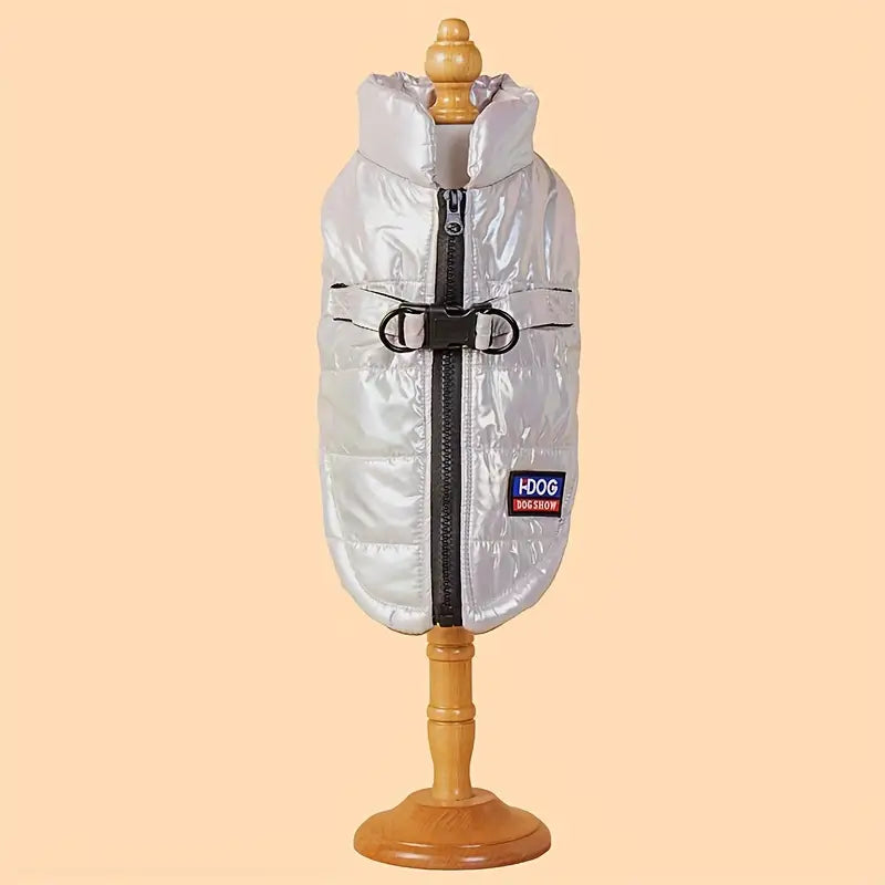 Small to Medium Breeds Reflective Gradient Waterproof Cozy Fleece-Lined Dog Vest - Zip-Up Winter Apparel