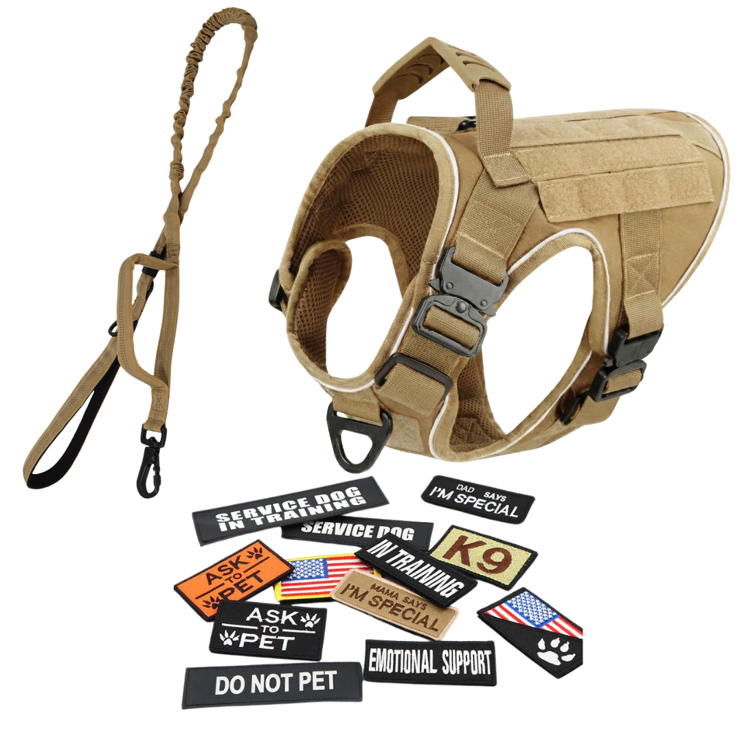 Tactical No-Pull Dog Harness (4 Metal Buckles)