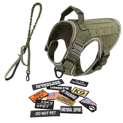 Tactical No-Pull Dog Harness (4 Metal Buckles)