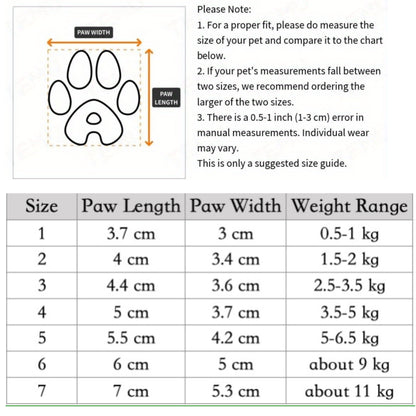 4pcs Waterproof Non-slip Plush Winter Dog Shoes