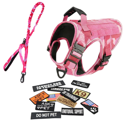 Tactical No-Pull Dog Harness (4 Metal Buckles)