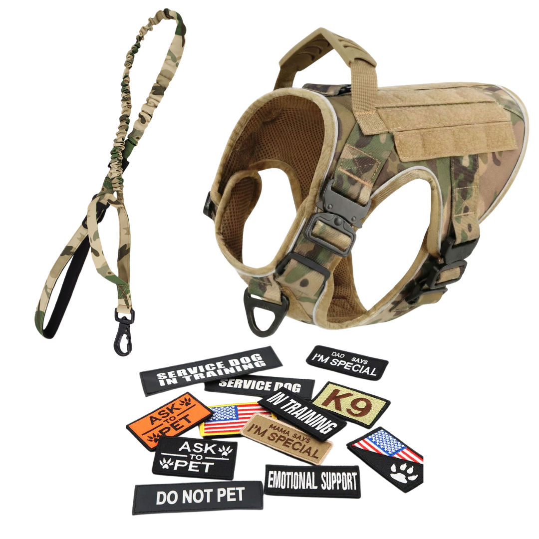 Tactical No-Pull Dog Harness (4 Metal Buckles)