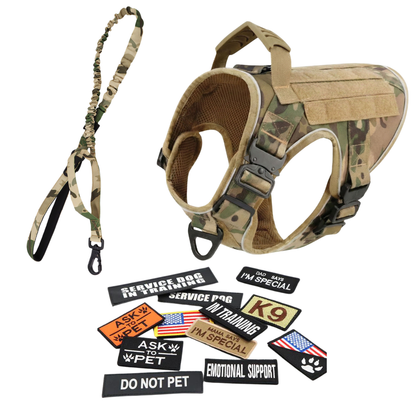 Tactical No-Pull Dog Harness (4 Metal Buckles)