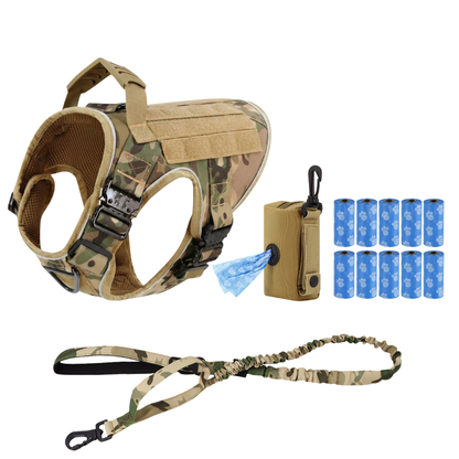 Tactical No-Pull Dog Harness (4 Metal Buckles)