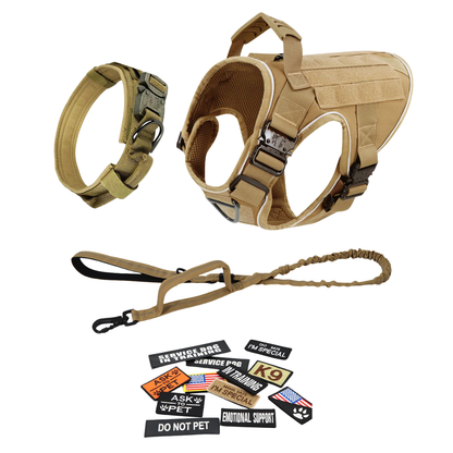 Tactical No-Pull Dog Harness (4 Metal Buckles)