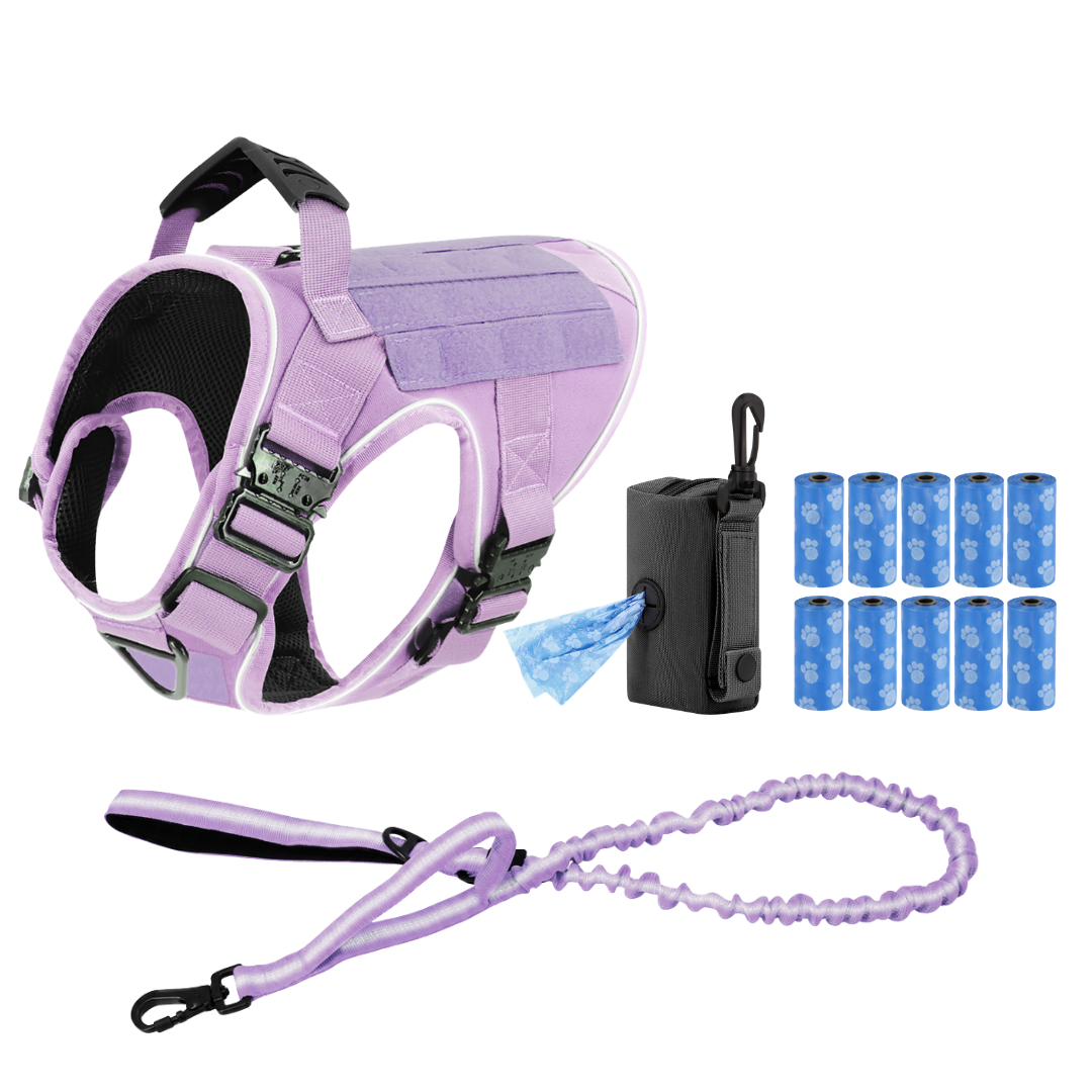 Tactical No-Pull Dog Harness (4 Metal Buckles)