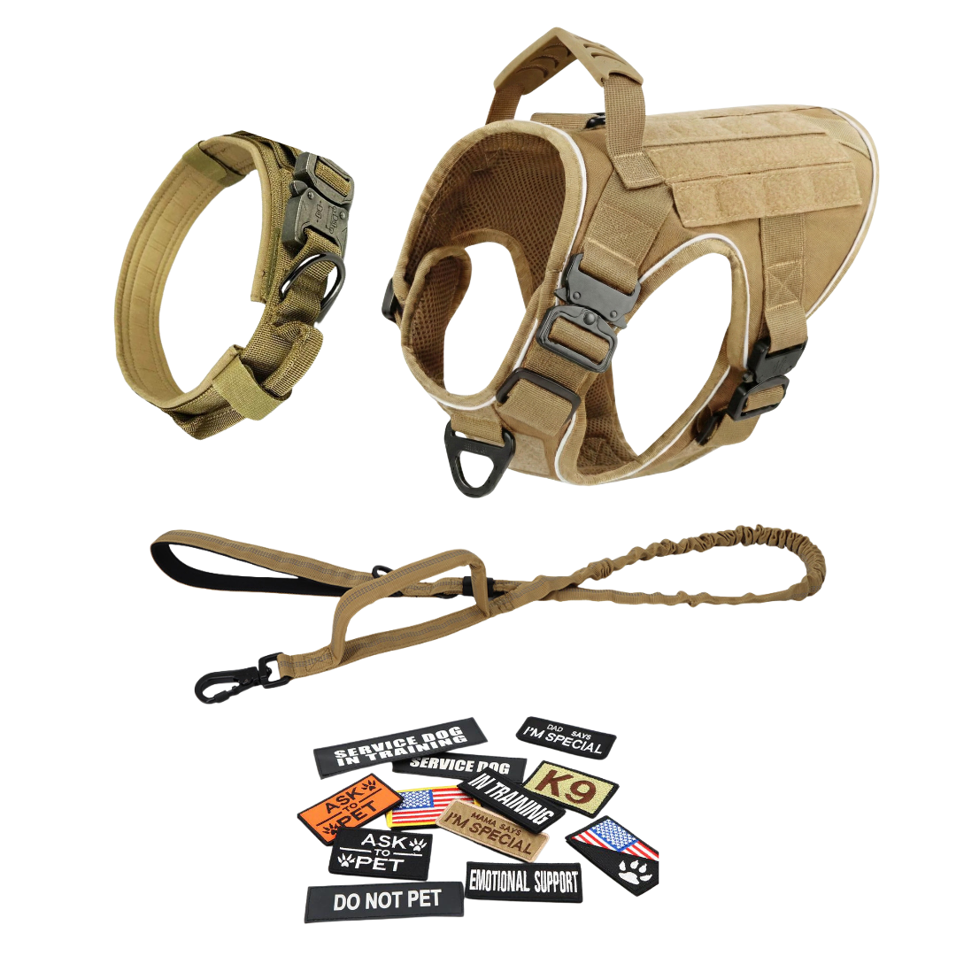 Tactical No-Pull Dog Harness (4 Metal Buckles)