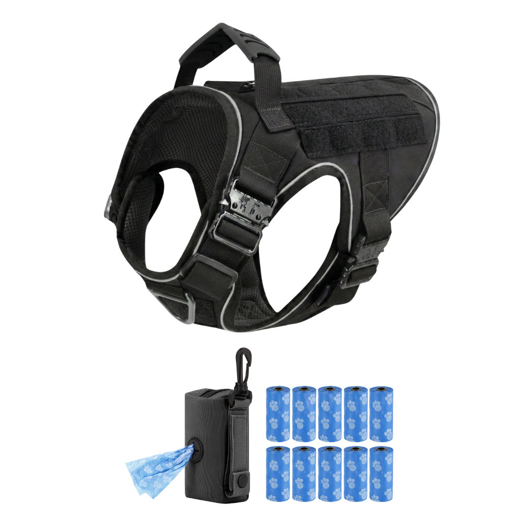 Tactical No-Pull Dog Harness (4 Metal Buckles)