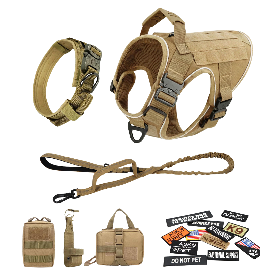 Tactical No-Pull Dog Harness (4 Metal Buckles)