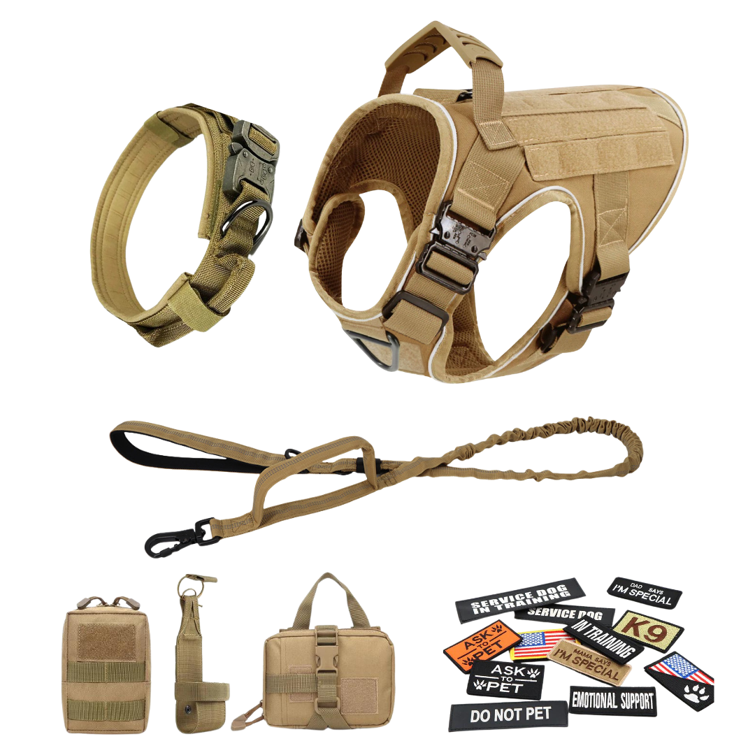 Tactical No-Pull Dog Harness (4 Metal Buckles)